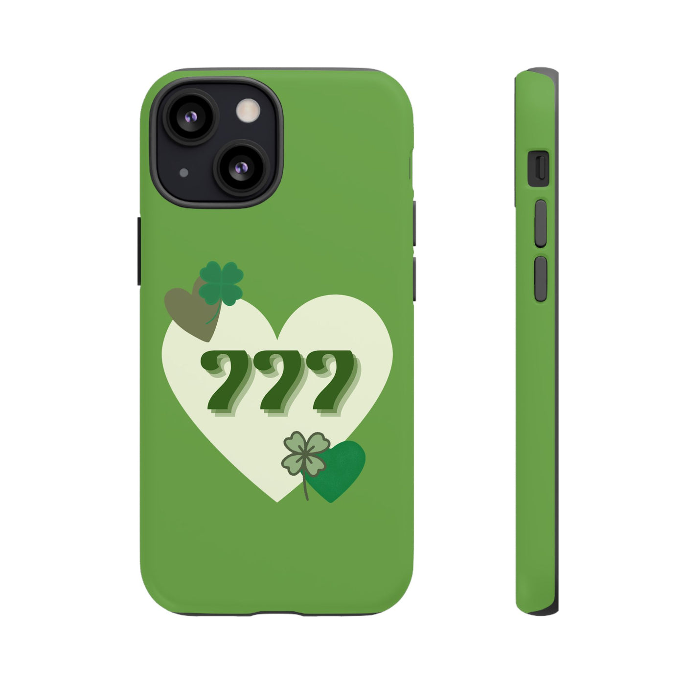 "Aligned in Love & Luck" – 777 Angel Number Heart Phone Case