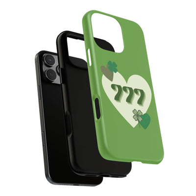"Aligned in Love & Luck" – 777 Angel Number Heart Phone Case
