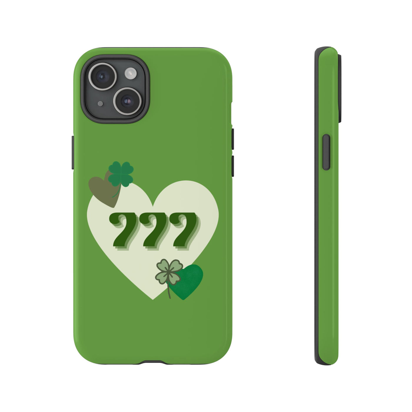 "Aligned in Love & Luck" – 777 Angel Number Heart Phone Case