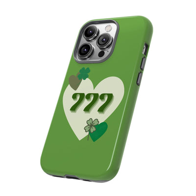 "Aligned in Love & Luck" – 777 Angel Number Heart Phone Case