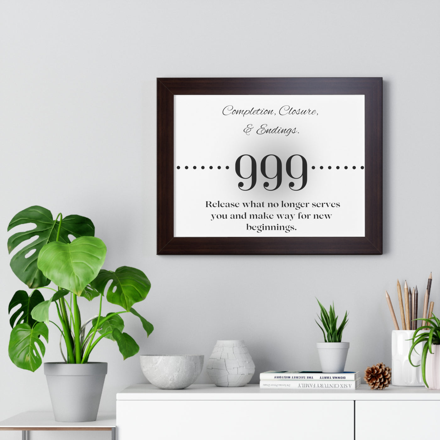Angel Number 999 - Framed Horizontal Poster