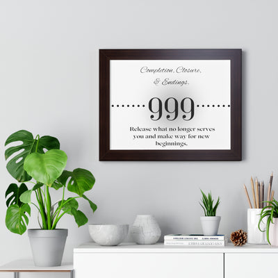 Angel Number 999 - Framed Horizontal Poster