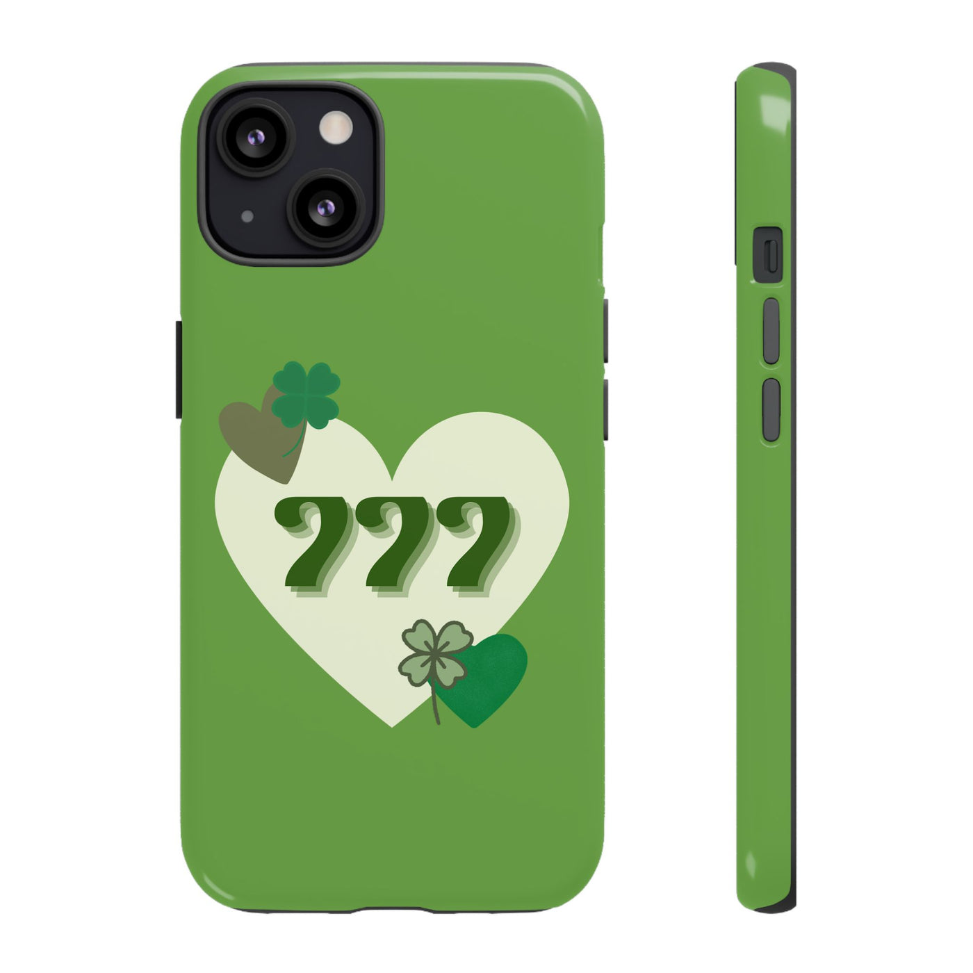 "Aligned in Love & Luck" – 777 Angel Number Heart Phone Case
