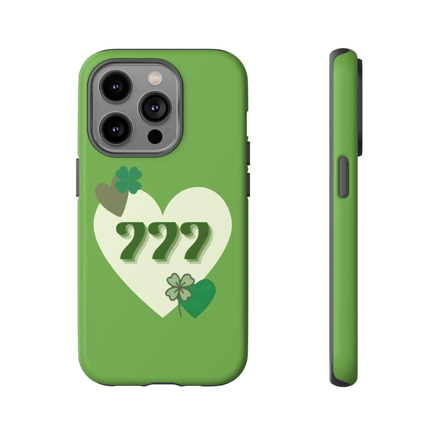 "Aligned in Love & Luck" – 777 Angel Number Heart Phone Case