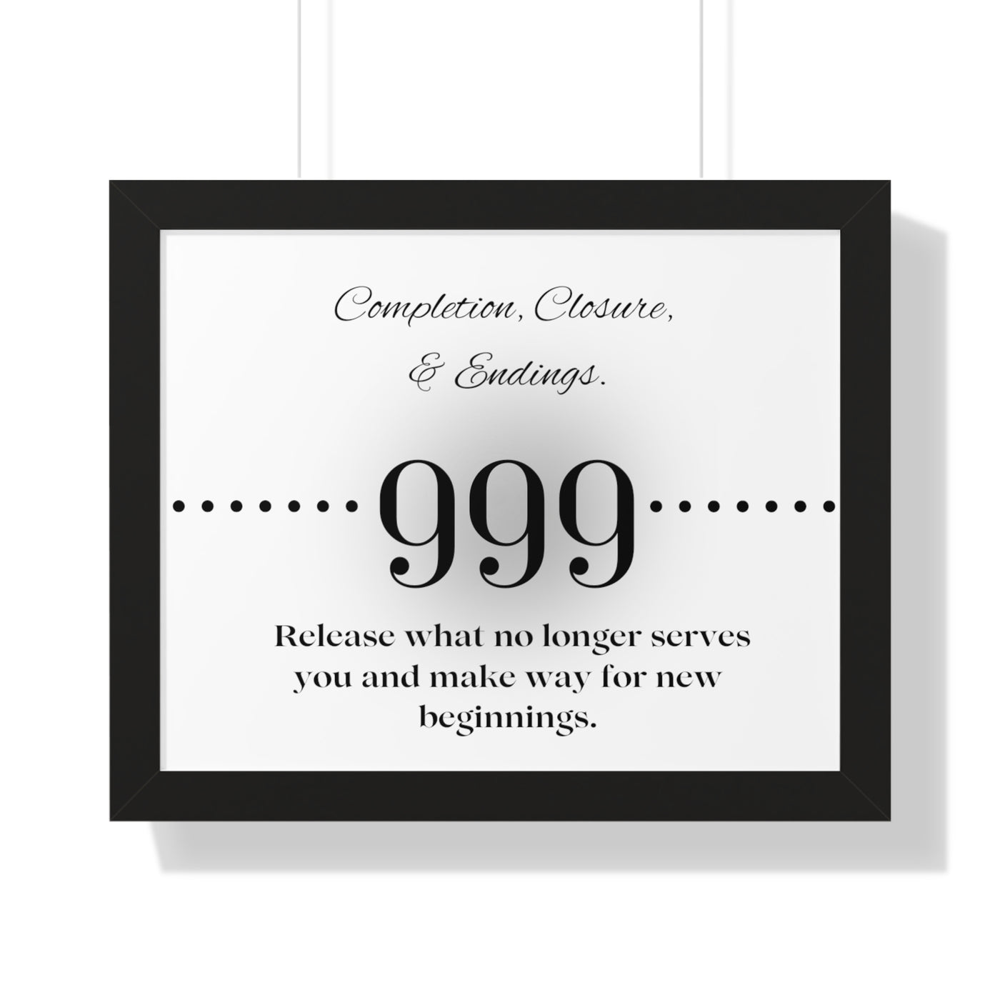 Angel Number 999 - Framed Horizontal Poster