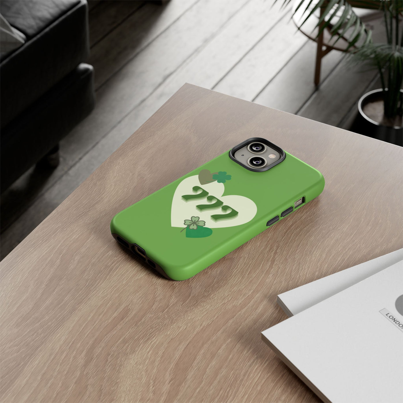 "Aligned in Love & Luck" – 777 Angel Number Heart Phone Case