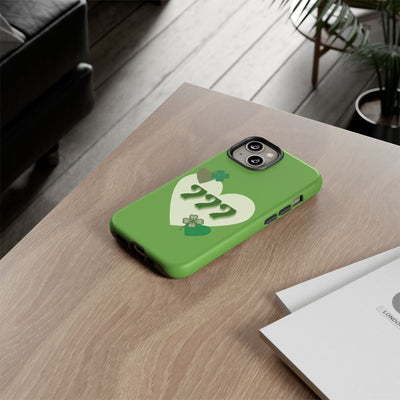 "Aligned in Love & Luck" – 777 Angel Number Heart Phone Case