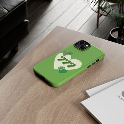 "Aligned in Love & Luck" – 777 Angel Number Heart Phone Case