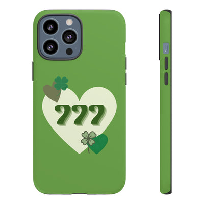 "Aligned in Love & Luck" – 777 Angel Number Heart Phone Case