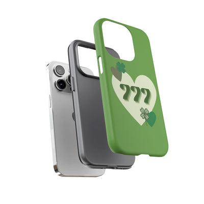 "Aligned in Love & Luck" – 777 Angel Number Heart Phone Case