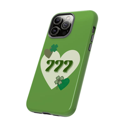"Aligned in Love & Luck" – 777 Angel Number Heart Phone Case
