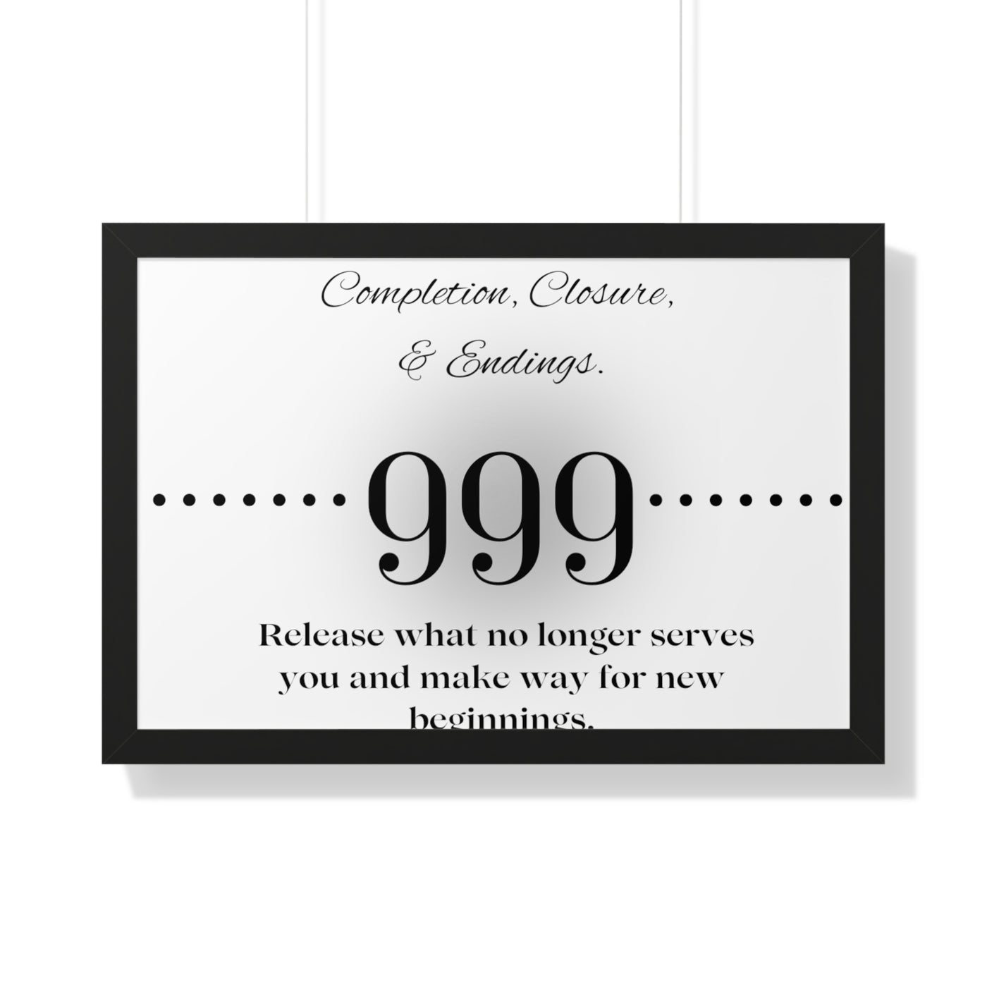 Angel Number 999 - Framed Horizontal Poster
