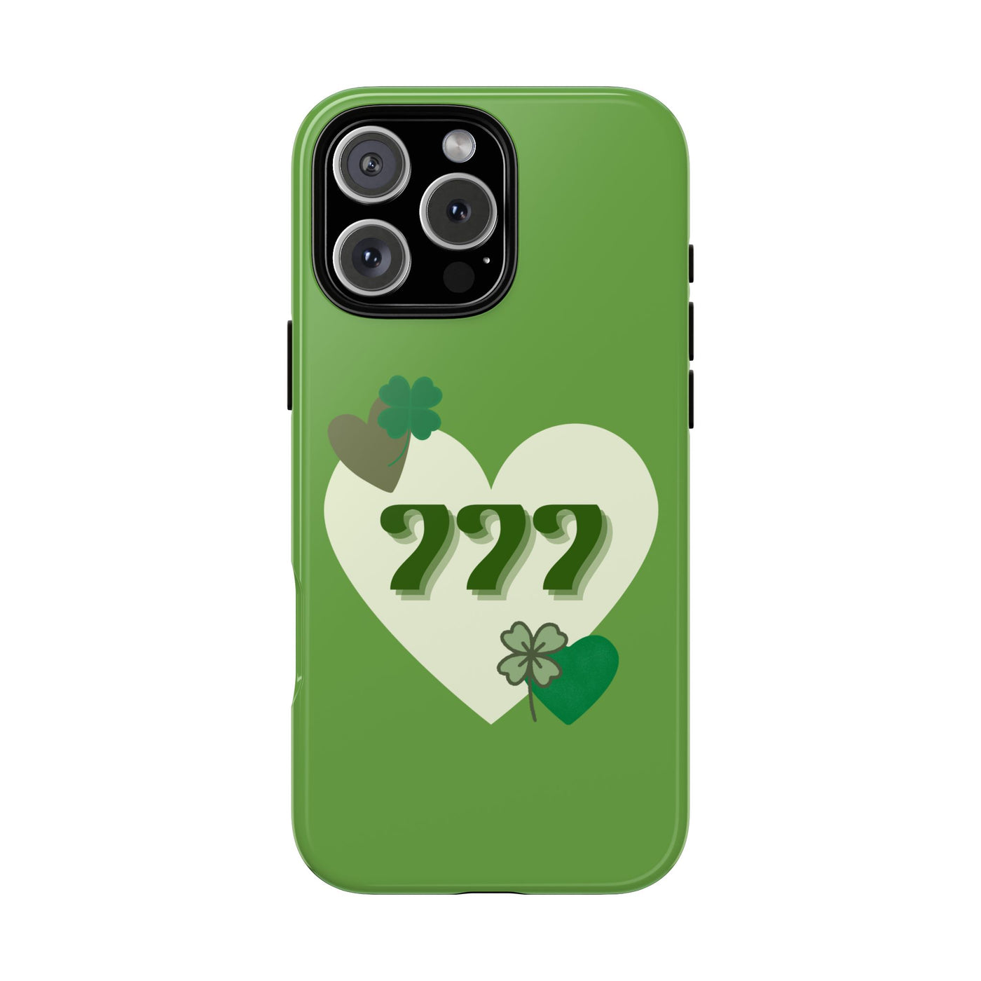 "Aligned in Love & Luck" – 777 Angel Number Heart Phone Case