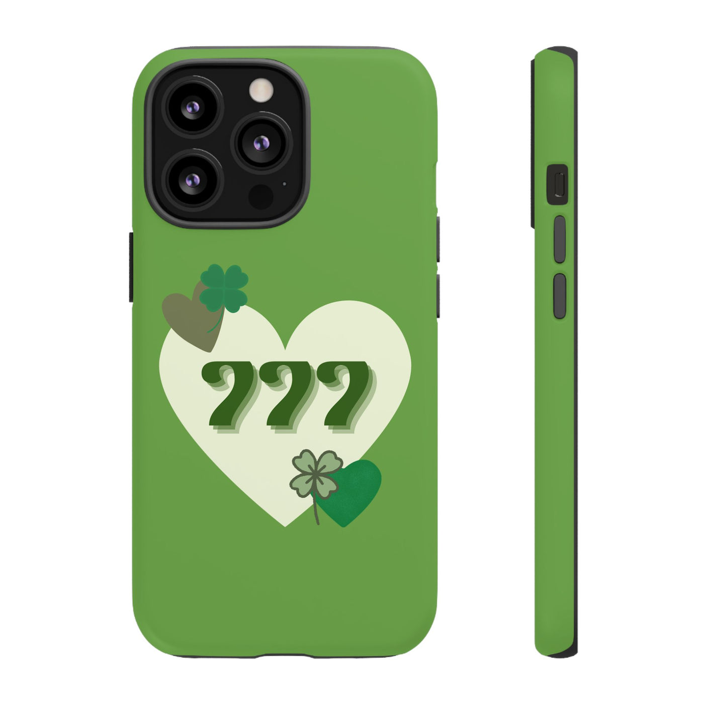 "Aligned in Love & Luck" – 777 Angel Number Heart Phone Case