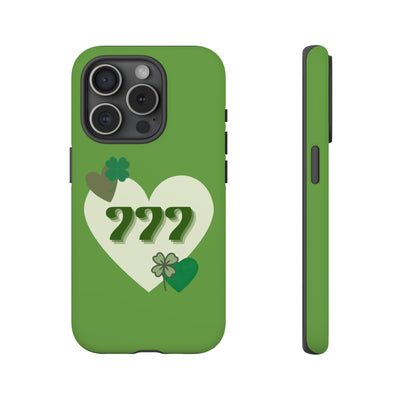 "Aligned in Love & Luck" – 777 Angel Number Heart Phone Case