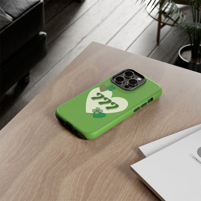 "Aligned in Love & Luck" – 777 Angel Number Heart Phone Case
