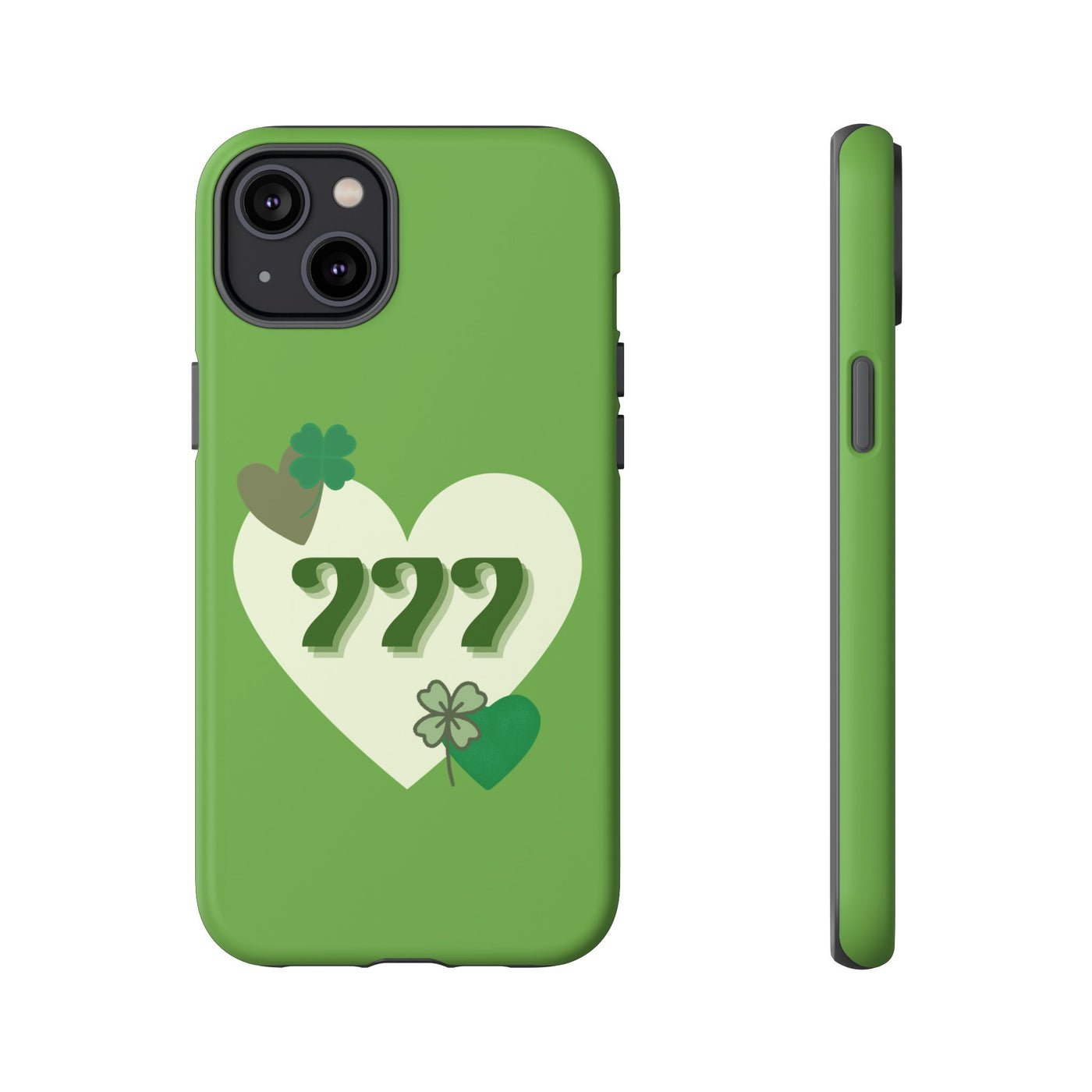 "Aligned in Love & Luck" – 777 Angel Number Heart Phone Case