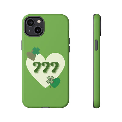"Aligned in Love & Luck" – 777 Angel Number Heart Phone Case