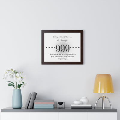 Angel Number 999 - Framed Horizontal Poster