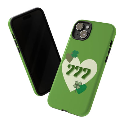 "Aligned in Love & Luck" – 777 Angel Number Heart Phone Case