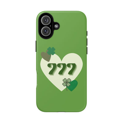 "Aligned in Love & Luck" – 777 Angel Number Heart Phone Case