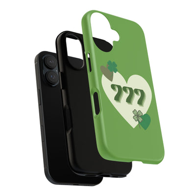 "Aligned in Love & Luck" – 777 Angel Number Heart Phone Case