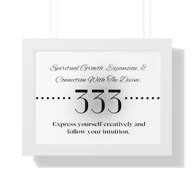 Angel Number 333 - Framed Horizontal Poster