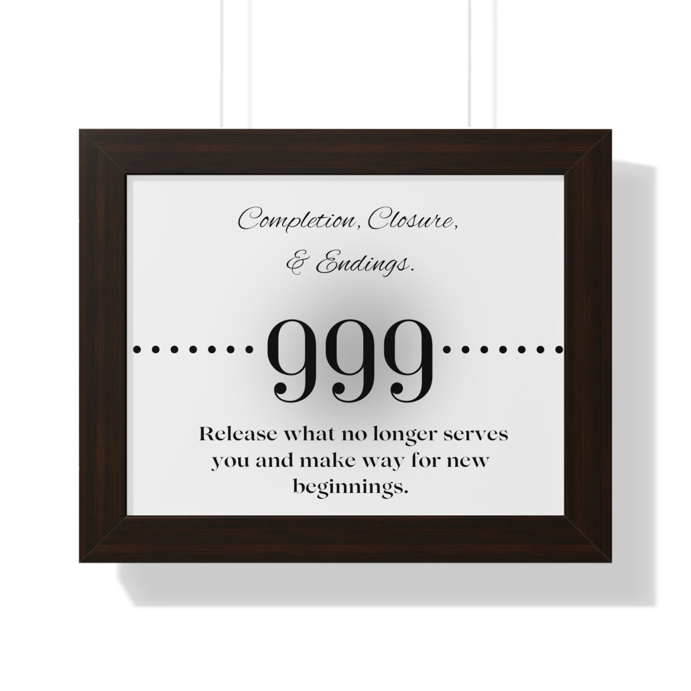 Angel Number 999 - Framed Horizontal Poster