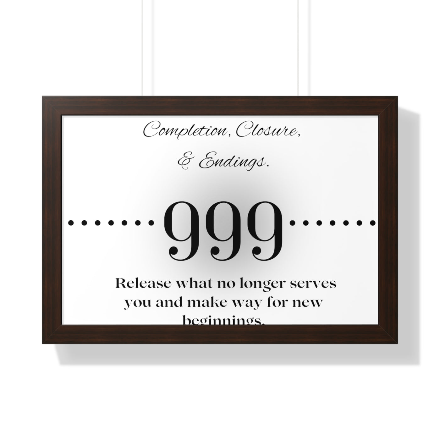 Angel Number 999 - Framed Horizontal Poster