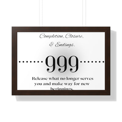 Angel Number 999 - Framed Horizontal Poster