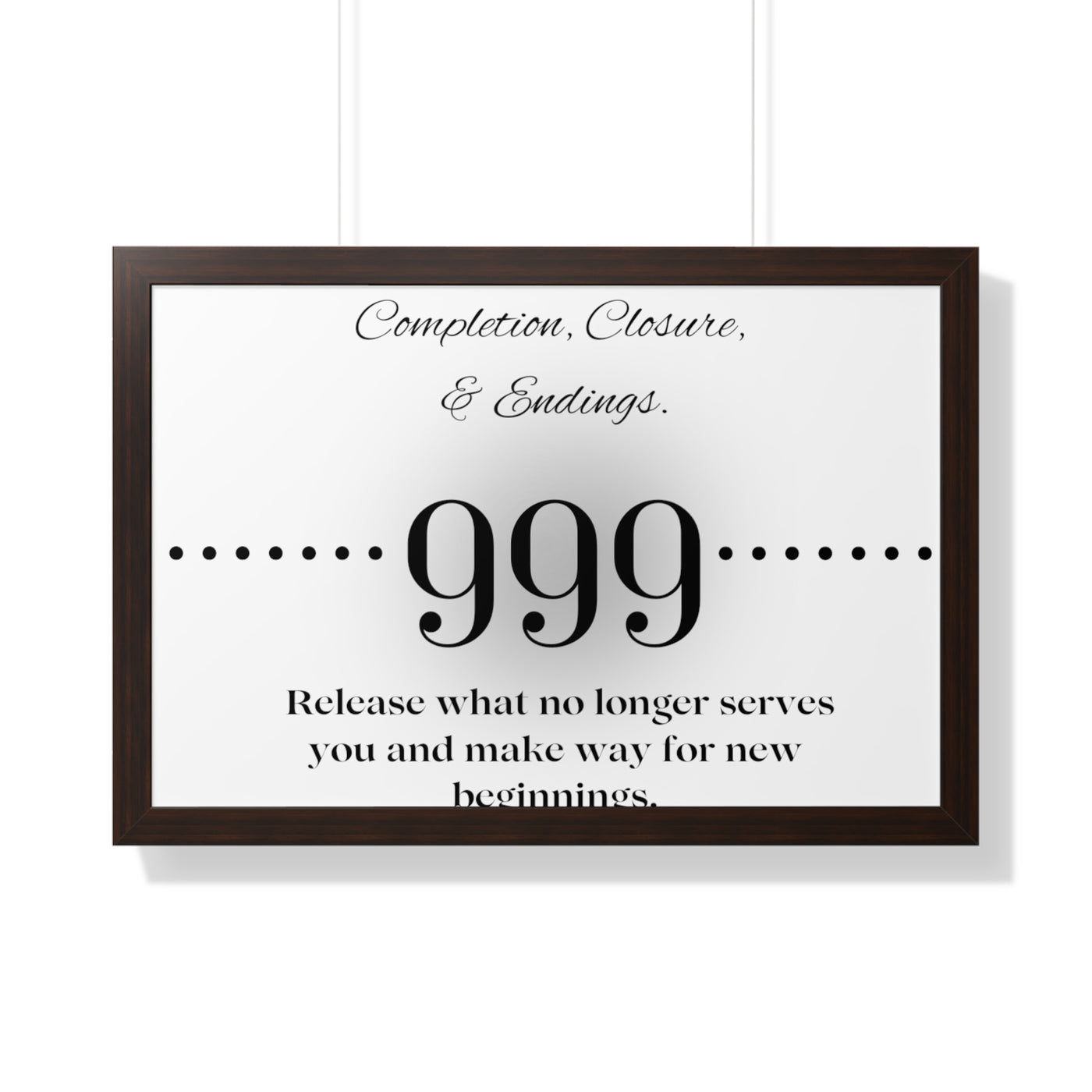 Angel Number 999 - Framed Horizontal Poster