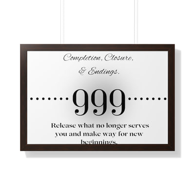 Angel Number 999 - Framed Horizontal Poster