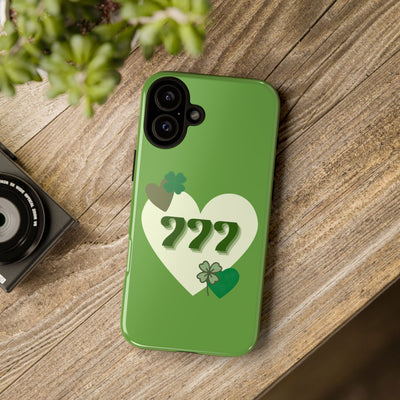 "Aligned in Love & Luck" – 777 Angel Number Heart Phone Case