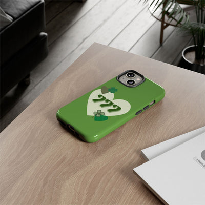 "Aligned in Love & Luck" – 777 Angel Number Heart Phone Case