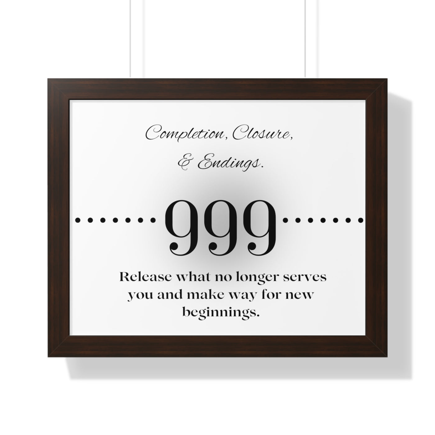 Angel Number 999 - Framed Horizontal Poster