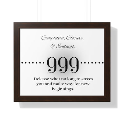 Angel Number 999 - Framed Horizontal Poster