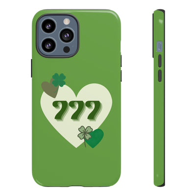 "Aligned in Love & Luck" – 777 Angel Number Heart Phone Case