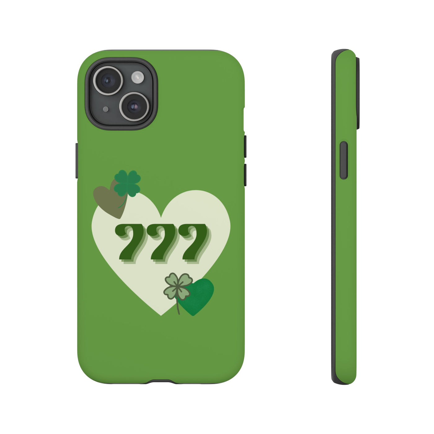 "Aligned in Love & Luck" – 777 Angel Number Heart Phone Case
