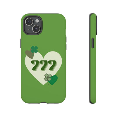 "Aligned in Love & Luck" – 777 Angel Number Heart Phone Case