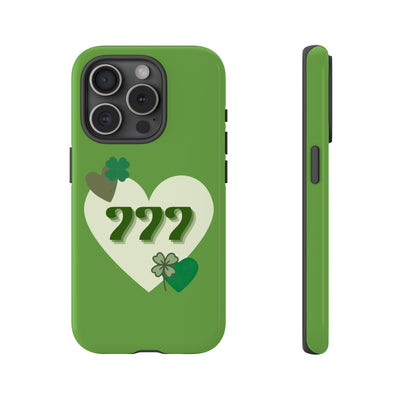 "Aligned in Love & Luck" – 777 Angel Number Heart Phone Case