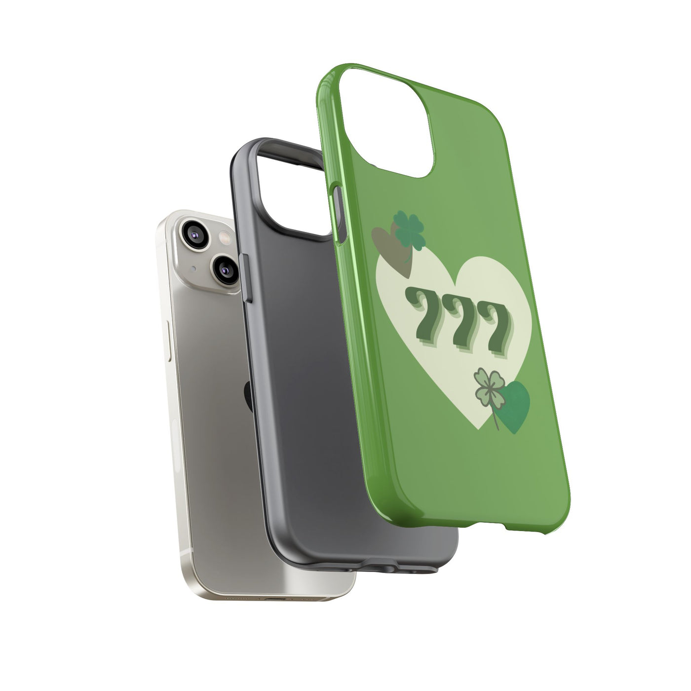 "Aligned in Love & Luck" – 777 Angel Number Heart Phone Case