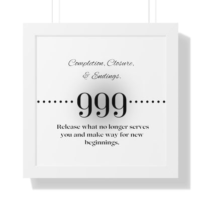 Angel Number 999 - Framed Horizontal Poster