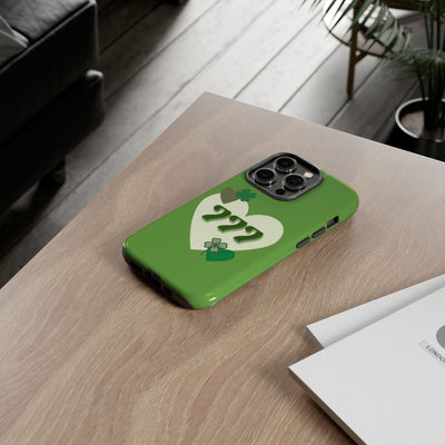 "Aligned in Love & Luck" – 777 Angel Number Heart Phone Case