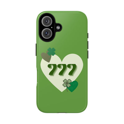 "Aligned in Love & Luck" – 777 Angel Number Heart Phone Case