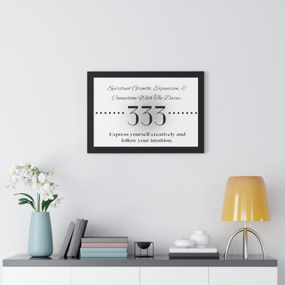 Angel Number 333 - Framed Horizontal Poster