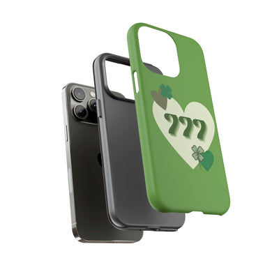 "Aligned in Love & Luck" – 777 Angel Number Heart Phone Case
