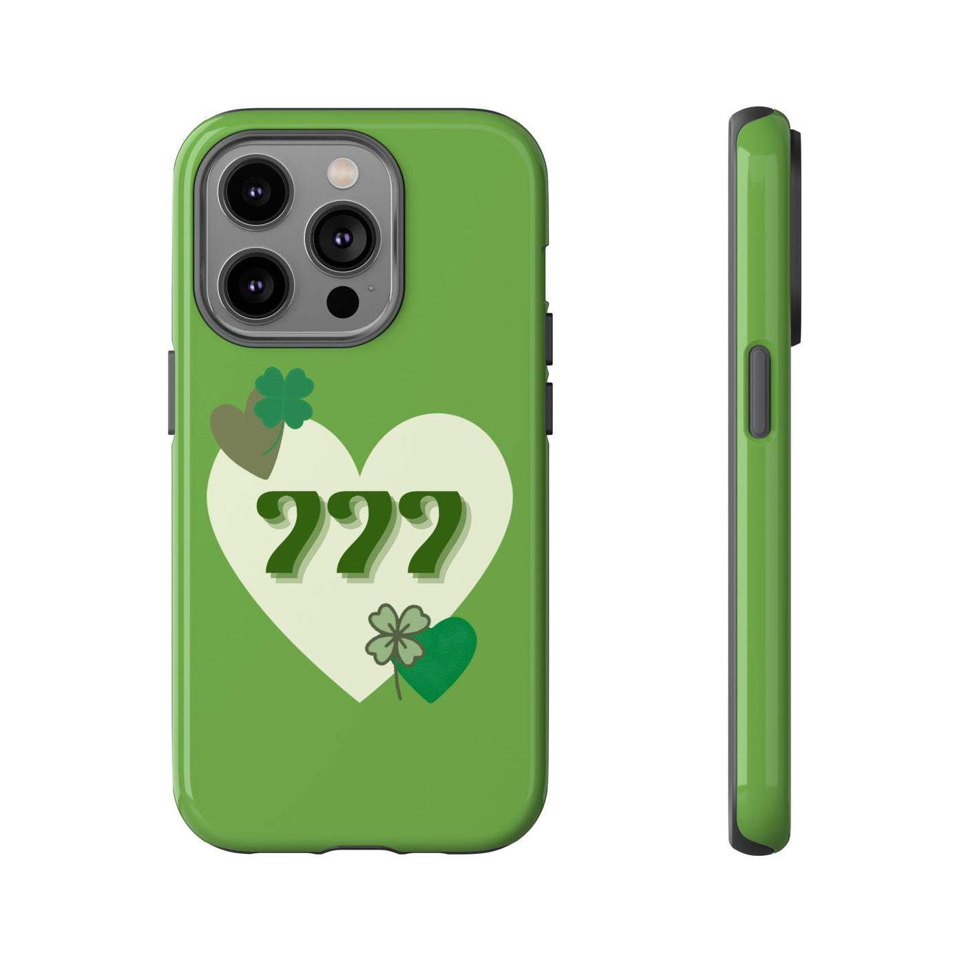 "Aligned in Love & Luck" – 777 Angel Number Heart Phone Case