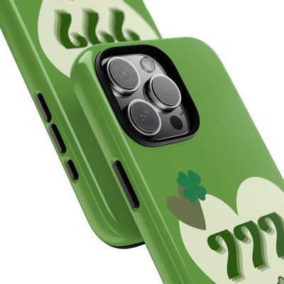 "Aligned in Love & Luck" – 777 Angel Number Heart Phone Case