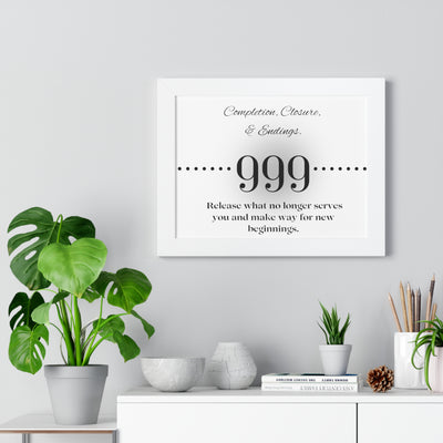 Angel Number 999 - Framed Horizontal Poster