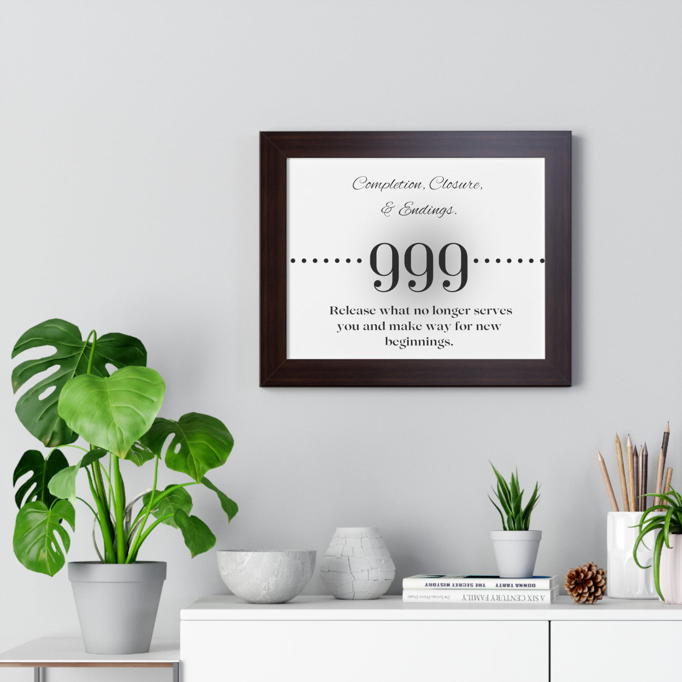 Angel Number 999 - Framed Horizontal Poster